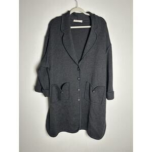 Vintage Nicole Berdat Paris Gray 100% Wool Sweater Jacket Size Large ESTIMATE